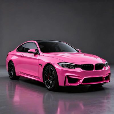 PVC Gloss Pink Vinyl Wrap Anti Scratch Vehicle Wrap Roll OEM / ODM HYC1080