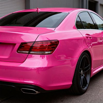 PVC Gloss Pink Vinyl Wrap Anti Scratch Vehicle Wrap Roll OEM / ODM HYC1080