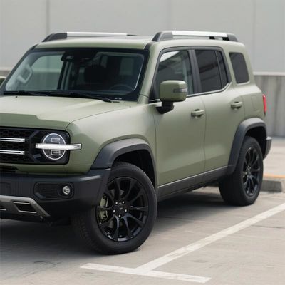 PVC Matte Vinyl Car Wrap OEM / ODM Khaki Green Vinyl Wrap HYH1146