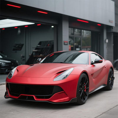 Customized Matte Red Vinyl Wrap UV Protection PVC Car Wrap Abrasion Resistant HYH1068