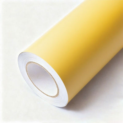 OEM / ODM Vehicle Matte Wraps Lightweight Matte Yellow Vinyl Wrap HYH1150