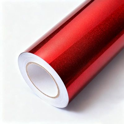 Anti Scratch Red Metallic Vinyl Wrap OEM / ODM Gloss Red Vinyl Wrap HYM1063