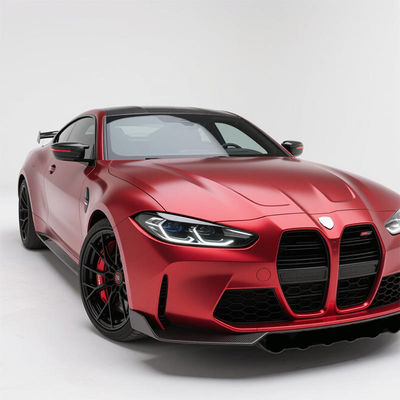 Anti Scratch Red Metallic Vinyl Wrap OEM / ODM Gloss Red Vinyl Wrap HYM1063