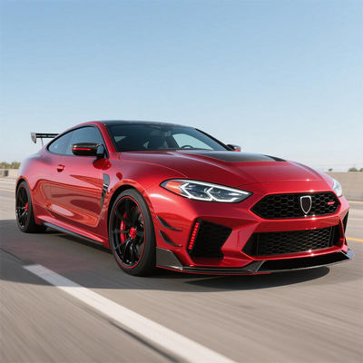 Anti Scratch Red Metallic Vinyl Wrap OEM / ODM Gloss Red Vinyl Wrap HYM1063