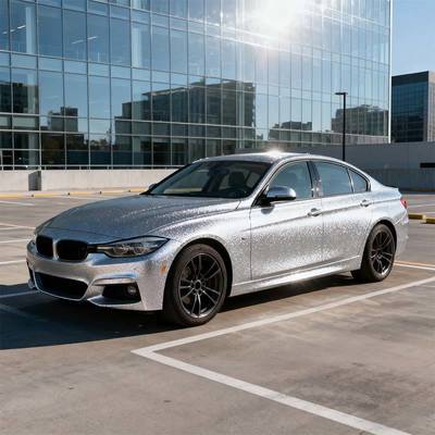 Anti Scratch Glitter Car Wrap OEM / ODM Silver Glitter Vinyl Wrap HYH1052