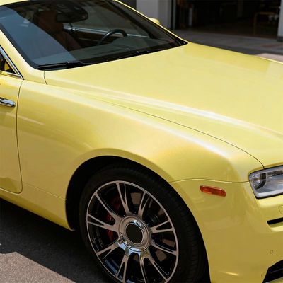 1.52mx17.5m Color Vinyl Wrap Anti Scratch Gloss Yellow Vinyl Wrap OEM / ODM HYC1107