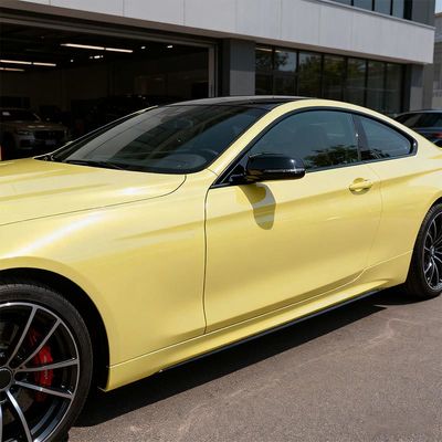 1.52mx17.5m Color Vinyl Wrap Anti Scratch Gloss Yellow Vinyl Wrap OEM / ODM HYC1107