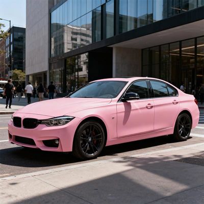 Waterproof Matte Light Pink Car Wrap UV Resistant Car Wrap Vinyl Roll Customized HYM1032