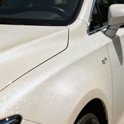 Waterproof White Pearlescent Vinyl Wrap OEM / ODM Metallic White Vinyl Wrap HYM1074