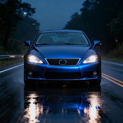 Customized Pearlescent Vinyl Wrap Anti Scratch Deep Blue Vinyl Wrap OEM / ODM HYM1100