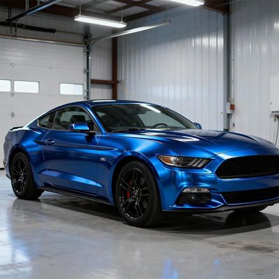 Ceramic Blue Cast Vinyl Wrap OEM / ODM Satin Blue Car Wrap HYH1212