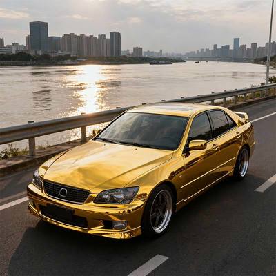 Electroplate Chrome Car Wrap Waterproof Chrome Gold Vinyl Wrap Customized HYH1196