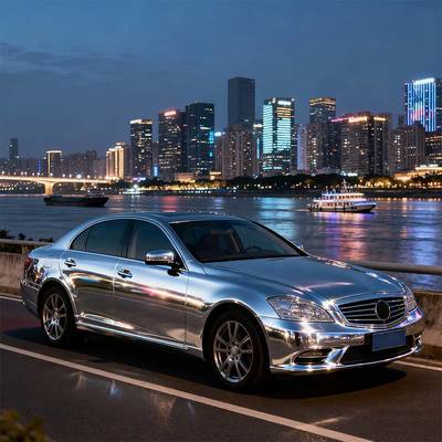 Electroplate Vehicle Wrap Rolls OEM / ODM Chrome Mirror Silver Vinyl Wrap HYH1197