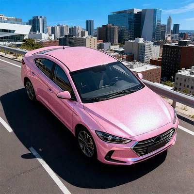 Reflective Chrome Rainbow Vinyl Wrap Pink Car Rainbow Wrap Customized HYC1010