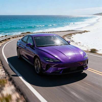 Purple Rainbow Car Wrap Anti Scratch Rainbow Chrome Vinyl Wrap Waterproof HYC1011