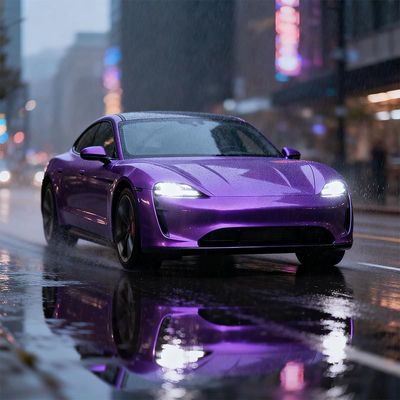 Customized Gloss Vinyl Car Wrap Waterproof Black Purple Car Wrap Anti Scratch HYH1118