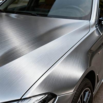 OEM / ODM Metallic Car Wrap Silver Brushed Metal Vinyl Wrap HYH1165