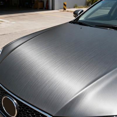 Matte Metallic Grey Vinyl Wrap 1.52mx17.5m Brushed Metal Car Wrap Waterproof HYH1166
