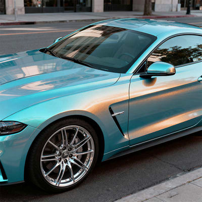 Customized Holographic Car Wraps Magic Blue And Gold Car Wrap Waterproof HYH1038