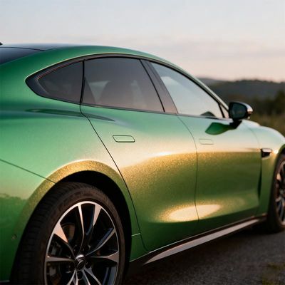 Matt Magic Green Gold Vinyl Wrap Customized Holographic Wrap For Cars HYH1048