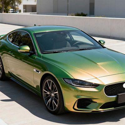 Matt Magic Green Gold Vinyl Wrap Customized Holographic Wrap For Cars HYH1048
