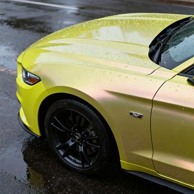 Waterproof Holographic Car Wraps Anti Scratch Lemon Yellow Car Wrap Customized HYH1049