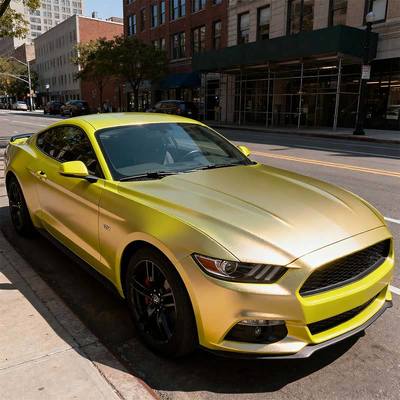 Waterproof Holographic Car Wraps Anti Scratch Lemon Yellow Car Wrap Customized HYH1049