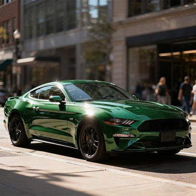 UV Resistant Gloss Vinyl Car Wrap Customized Gloss Green Vinyl Wrap Waterproof HYH1120