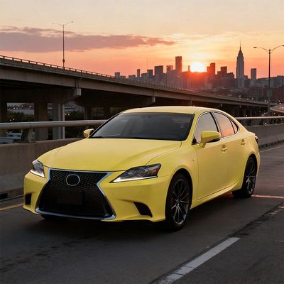 Yellow Color Vinyl Wrap Durable Diamond Vinyl Car Wrap Anti Scratch HYC1032