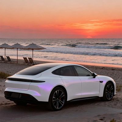 OEM / ODM White Satin Vinyl Wrap Purple Iridescent Car Wrap HYC1066