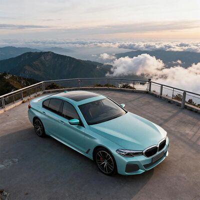 Self Adhesive Pearl Metal Lake Blue Vehicle Pearlescent Vinyl Wrap Roll For Auto Body Modification HYM1099