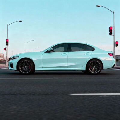 Gloss Vinyl Car Wrap Glacier Blue Removable Car Body Wrap Vinyl Roll HYC1093